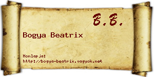 Bogya Beatrix névjegykártya